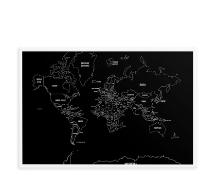 World map (Black and White)